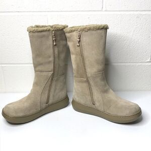 Rocket Dog Womens Slope Boots Light Suede Leather Zip Up Comfort Mid Calf Sz 6.5